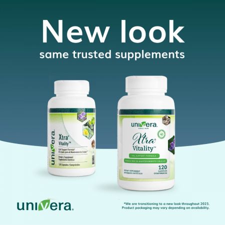 Univera Xtra Vitality container front image - Cell Support Formula - 120 Capsules