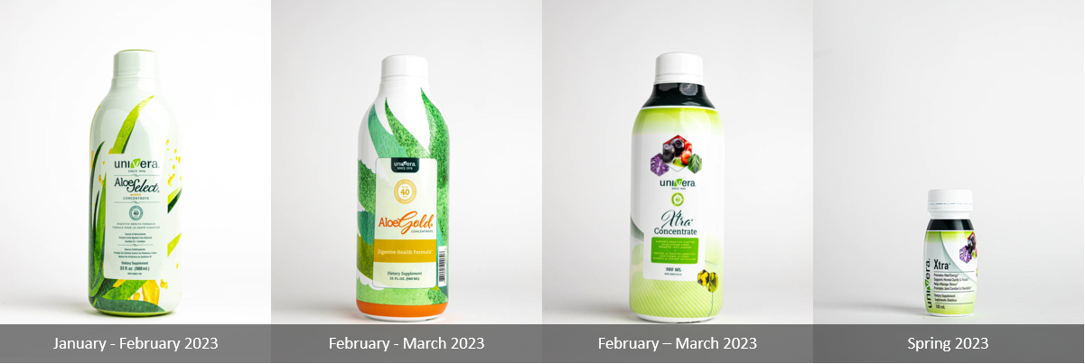 Visual of the refreshed bottle design for some of our favorite products